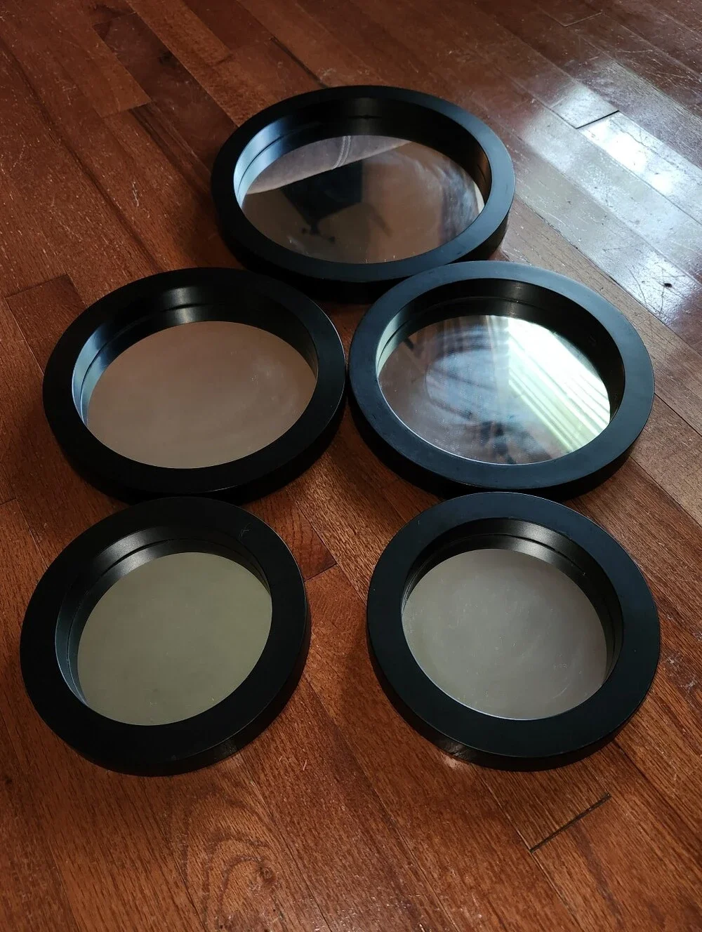Five-Piece Black Round Wall Mirror Set — Modern Accent Mirrors